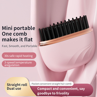 Lisseur sans fil portable mini pour cheveux, brosse électrique chauffante USB, idéal pour les voyages – Nouveauté très prisée