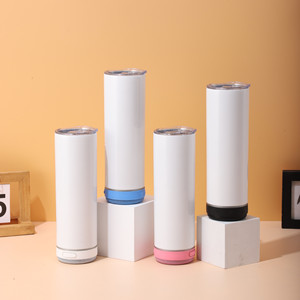 Gobelet isotherme en acier inoxydable de 20 oz avec Bluetooth pour la musique, sublimation, paille intégrée, écologique, pour la maison, les adultes et la salle de sport - Product Image 1