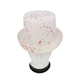 Sombrero de Copa Festivo con Diseño de Salpicaduras de Sangre Blanca y Roja para Fiestas de Halloween, Actuaciones en Escenario y Eventos Temáticos - Unisex para Adultos - Product Image 3