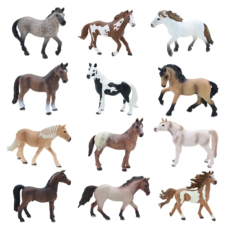 Realistic Hand Painting Animal Figures Horse Animal Figurines Animal Model for Kid Educational Toy Cake Toppers Gift Toy