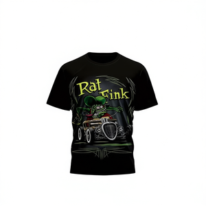 Maglietta Rat Fink nera unisex streetwear con grafica Hot Rod Monster Car Design - Product Image 2
