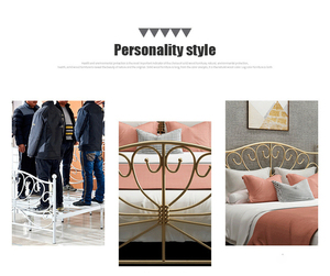 Cama de Hierro Forjado <span class=keywords><strong>2023</strong></span>, 1.2/1.5/1.8m, Individual, Queen, King Size, Cama Individual con Marco de Hierro Metálico, Cama de Princesa con Nueve Postes - Product Image 6