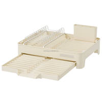 WIREKING Égouttoir à vaisselle extensible en aluminium grande capacité pour 10 assiettes, organisateur de cuisine antirouille avec emballage plat