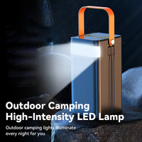 Kit de batterie externe à affichage LED pour le camping en plein air, avec batterie Li-polymère à charge ultra-rapide de 22,5 W, haute capacité, double câble détachable