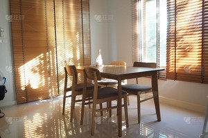 Rèm tre màu đen và trắng rèm cửa sổ bằng gỗ tự nhiên Venetian rèm - Product Image 4