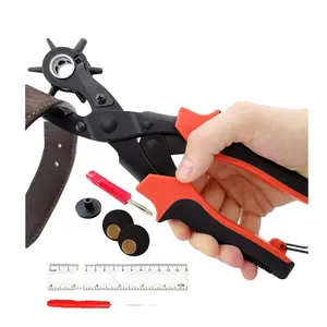 Professional Leather Hole Puncher Leather Punch Tool for Belts, Watch Bands, Handbag Straps and More Precision Multi-Size fabric