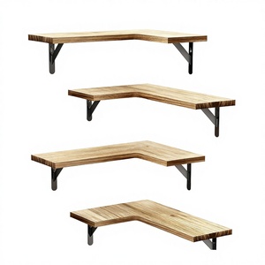 Estantes Flotantes de Pared en Forma de L de 4 Niveles, Resistentes, Modernos, de Madera, para Almacenamiento en Esquinas de Cocina, Baño y Garaje - Product Image 2