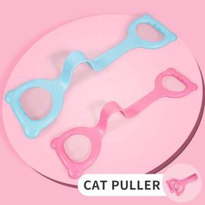 Cute Cat Shape Pull Back spalla Yoga Tension Band Workout Arm Back Training corde elastiche <span class=keywords><strong>con</strong></span> impugnatura antiscivolo - Product Image 3