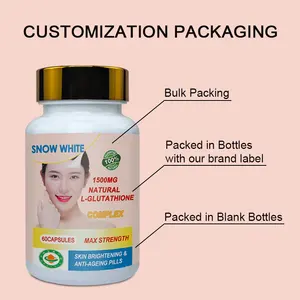 Wholesale Whitening Supplement Glutathion Pills Skin Whitening Capsule 1500 Mg Softgel Capsule With Anti-aging And Vitamin C