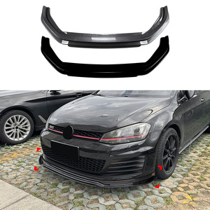 Amp-Z Front Lip Spoiler For Volkswagen Golf MK7 GTI 2013-2016 Piano Black Carbon Fiber Texture Matte Finish Tuning Style - Product Image 1