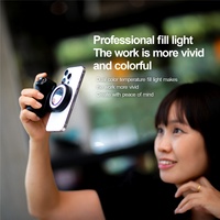 Aro de Luz Magnético para Selfies, Luz LED Recargable con Espejo para iPhone, Control Remoto Inalámbrico