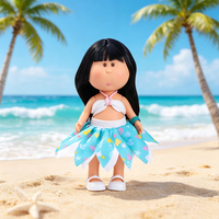 Poupée Bébé en Vinyle Souple de 24 cm avec 2 Tenues, Cheveux Longs, Jouet de Mode pour Jeu d'Imitation, Poupée Fille Mignonne, Cadeau de Vacances pour Enfants