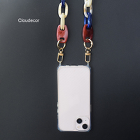 Coloré acrylique téléphone portable chaîne polyvalent téléphone bandoulière collier Ins Long sac téléphone portable bandoulière chaîne 120cm