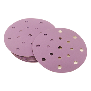 Giấy nhám gốm 120 Mesh, mặt nhám nhung, đường kính 6 inch (150mm), đĩa nhám tròn, móc và vòng dán vàng - Product Image 6