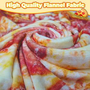 Gran oferta, de franela manta de lana tejida para Pizza, estampado personalizado, divertido patrón de dibujos animados realista, manta suave para niños y adultos - Product Image 3