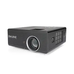 OWLENZ SD90 Proyektor Portabel Mini, Proyektor LED TFT 4.3 Inci LCD 1280*720 Mendukung 1080P Hitam 2600Lumens