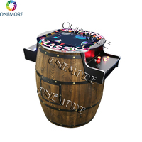 Machine d'arcade multi-jeux en forme de baril, 60 jeux d'arcade, machine de table en forme de baril de vin, machine d'arcade cocktail, machine en véritable baril, version anglaise, garantie 1 an