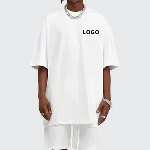 Qianyi Clothing High Quality 100% Cotton Custom Printed T-shirt 230GSM Heavyweight Oversized Blank Men's T-shirt
