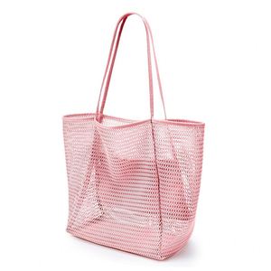 Sac à main pliable en maille filet pour femme, sac de voyage essentiel à bandoulière pour les sorties estivales en plein air - Product Image 1