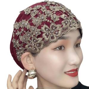 Gorro islámico YASEEN de colores, el más vendido, con diseño de tubo cruzado, color liso a la moda, encaje sedoso, transpirable y ecológico. - Product Image 5