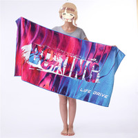 Serviette de plage et de sport en microfibre personnalisée, imprimée numériquement, de haute qualité, écologique, moderne, à séchage rapide et super douce