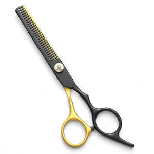 Hairdressing Scissors Set Black And Gold Thinning Shears Flat Shears Hair Cutting Tools For Styling - Product Image 3