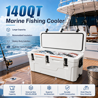 Offre Spéciale : Glacière Portable Rotomoulée 140L en LLDPE + Mousse PU, Isolation Thermique, Maintien de la Glace 3-5 Jours, Bouchon de Vidange Étanche