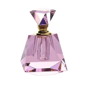 Bouteille de parfum en forme de pyramide, rose, diamant, cristal clair, sur mesure, soins personnels, 3ml 6ml 12ml, vente en gros, pièces