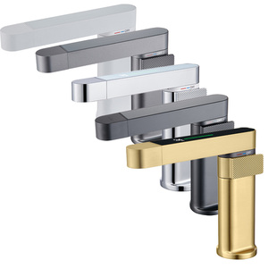 Rubinetto Digitale Estraibile per Lavabo, Miscelatore Monocomando Oro Spazzolato per Bagno - Product Image 6