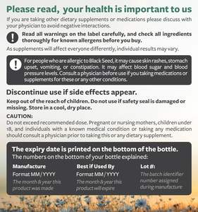 Capsules de Nigelle Biologique Antioxydant Extrait de Poudre de Nigelle Pilule Soutient les Articulations et la Digestion Capsule Dure de Nigelle - Product Image 4