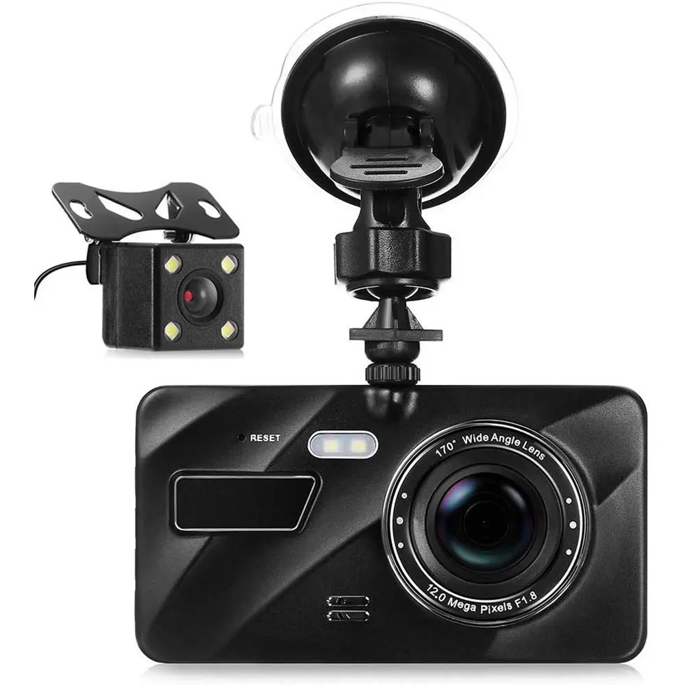 4Inch HD 1080P Car DVR Driving Video Recorder Dual Lens Dash Camera Night Vision 170 Degrees Wide View Angle F2.0 Large CR10