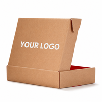 Boîte d'expédition en gros bicolore rouge avec intérieur personnalisé, impression de logo de marque, en papier kraft, pliable, type avion
