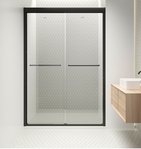 Mampara de Ducha de Esquina con Puerta Corredera de <span class=keywords><strong>Vidrio</strong></span> Templado y Accesorios Duraderos - Product Image 6
