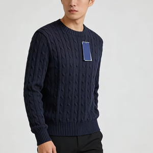 Ralf Sweater Lengan Panjang untuk Pria Campuran Katun Kerah Gulung RL Rajutan dengan Jahitan Terpuntir Logo Bordir Sweater Laur - Product Image 2