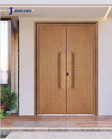 Puerta de Entrada Exterior Pivotante de Alta Calidad Jingchen, Puerta de Seguridad de Aleación de Aluminio con Aislamiento Térmico y Acústico