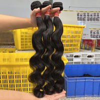 Rambut Manusia Remy Virgin Brasil Tanpa Proses, 100% Single Donor, Jahitan Ganda Mesin, Warna Hitam, Diskon Khusus Wanita, Untuk Menyambung Rambut