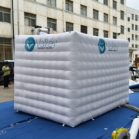 Kiosque photo portable en forme d'appareil photo, structure publicitaire gonflable avec tente LED et toile de fond