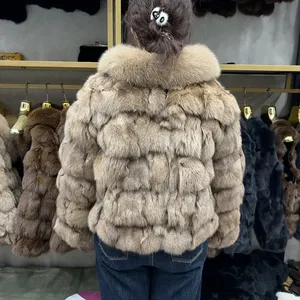 Giacca Corta in Vera <span class=keywords><strong>Pelliccia</strong></span> di Volpe per Donna, Antivento, per Calore Invernale - Product Image 6