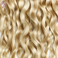 Ekstensi Rambut FH Double Drawn Indian Real Natural Clip Ins 100% Rambut Asli Manusia Deep Water Wave Clip Ins
