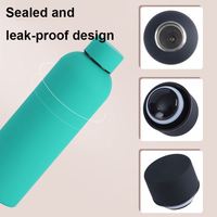 Termo Deportivo de Acero Inoxidable de 500 ml, Ecológico, de Boca Pequeña, Mantiene la Bebida Fría, Taza Térmica Portátil Aislada para Camping 12-24