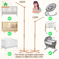 Lit de bébé en bois doux et sûr bras mobile musique douce et jouets en peluche faciles à attacher pour décor de chambre à coucher cintre suspendu ensemble
