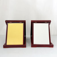 Plaque de reconnaissance d'entreprise personnalisée en bois avec boîte pliante doublée de velours, plaque dorée de luxe autoportante pour récompense de performance