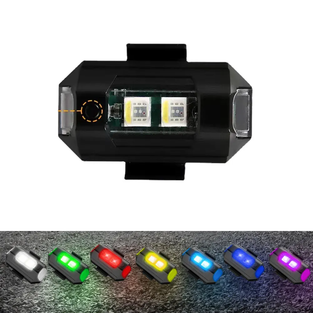 Motosiklet Led Rgb uyarı 7 renk çakarlı lamba Drone Mini sinyal ışığı gösterge motosiklet lambası