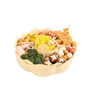 Plateau de service rotatif pour fondue, 8 compartiments, double couche, transparent, compatible lave-vaisselle, pour cuisine - Product Image 5