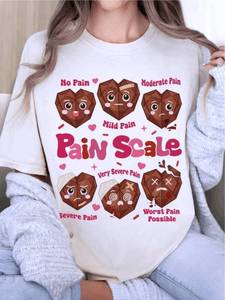 T-shirt divertente con scala del dolore 0-10, grafica con termini di girocolloredo per infermieri, abbigliamento umoristico per il settore sanitario, t-shirt casual a maniche corte con scollo rotondo, per donna e uomo - Product Image 3