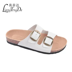 Factory Wholesale Cork Sole Slippers Unisex Custom Soft Flat Slides Footwear Women's Slippers