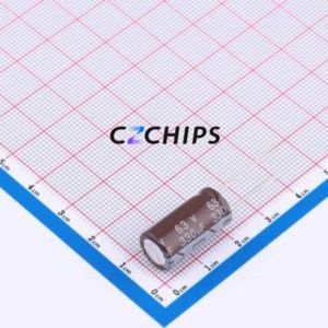 Condensador Electrolítico de Aluminio de Montaje Pasante DHG063M337H200S1AA, D10xL20mm 330uF 20% 63V 1.57A-100kHz - Product Image 1