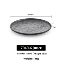 Assiette Moderne Design Japandi Simple Noire en Mélamine pour Fondue & Barbecue, Plat Plat à Steak Occidental pour Maison et Restaurant