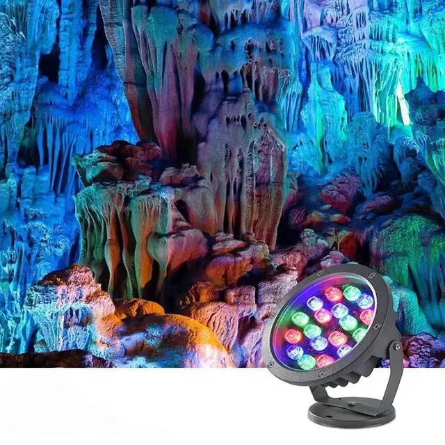 DMX512 Control RGB Changing Round Shape LED Outdoor Flood Light 36w