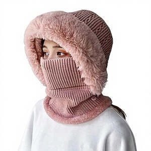 Balaclava unisexe en tricot pour l'hiver, couvre-visage complet, bonnet avec pompon en fausse fourrure, coupe-vent, masque de ski chaud pour une utilisation en extérieur - Product Image 5